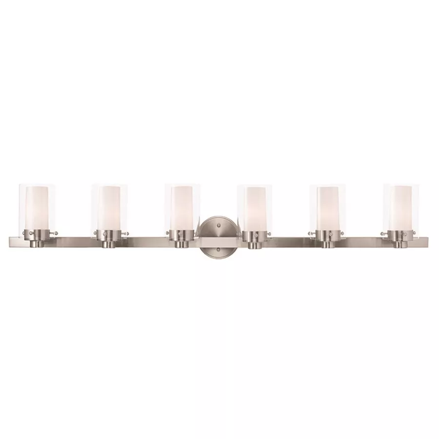 6 light brushed clearance nickel vanity light