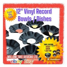 Image of Vinyl Record Bowls / Dishes (LP Size) Great Names Great Choice All Listed 12"
