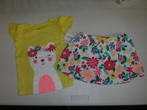 BABY GIRL CARTER/'S SIZE 18 MONTHS YELLOW TANK PINEAPPLE SHORTS SET NEW #14133