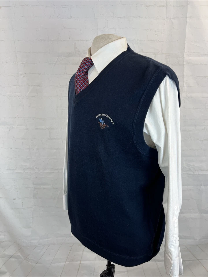 FALL/WINTER Cutter & Buck Men's Navy Blue V Neck Cotton Sweater Vest XL $118 - Image 4 of 4