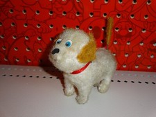 Vintage Wind Up Mechanical Toy Terrier Dog Tail Wagging Spinning Works