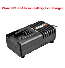 1x for WORX 20V Li-Ion Battery WA3848 3.0A Fast Charger for WA3553/WA3561/WA3864