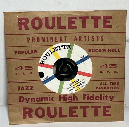 Jimmi Rodger’s 1958 Secretly/Make Me A Miracle 7” Vinyl Record 45 - With Center - Picture 5 of 6