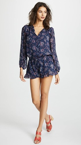 NWT $368 Joie Ruffle Romper Floral Print LS Jumper Size XS - Picture 2 of 11