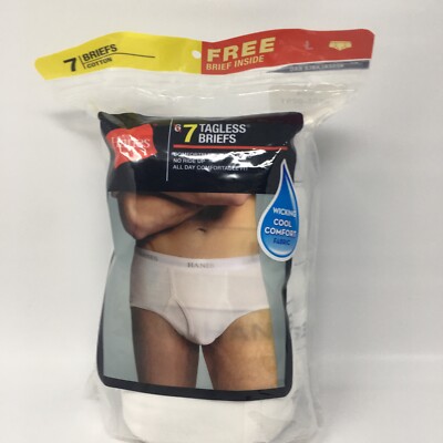 NEW Hanes Tagless Comfort Flex Waistband Brief for Men 7pcs Size Large
