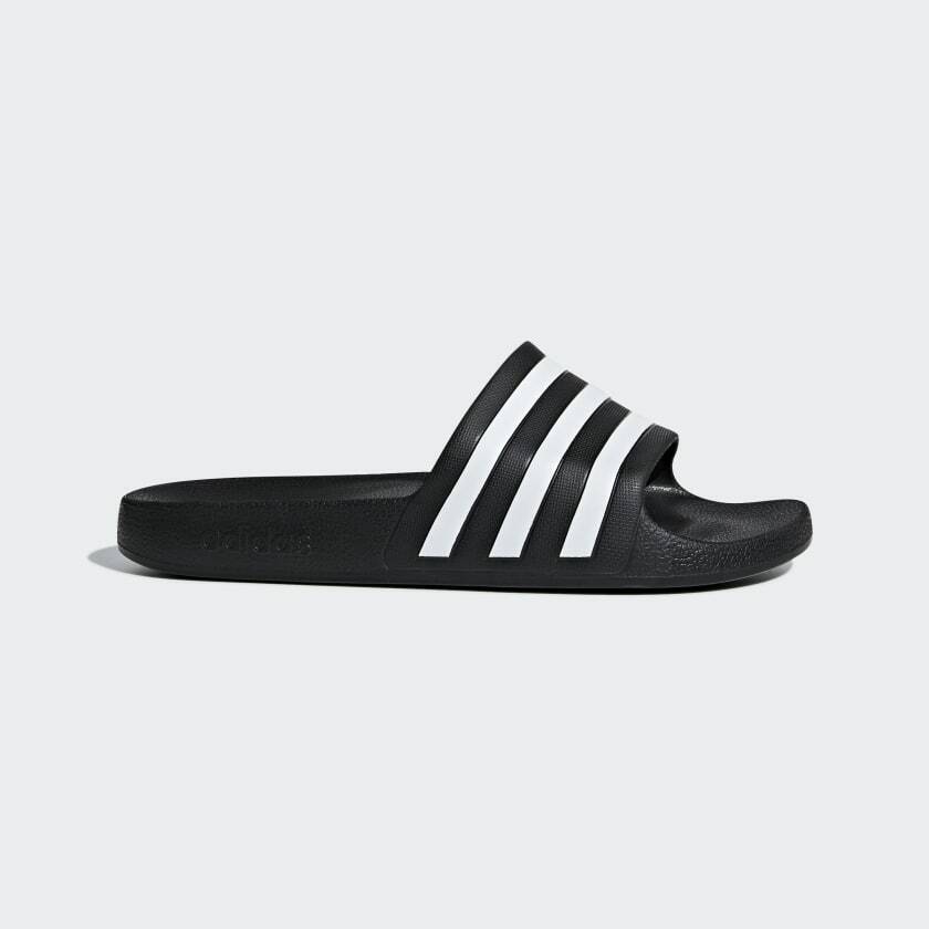 CIABATTE ADIDAS ADILETTE AQUA F35543 NERO BIANCO GOMMA MARE PISCINA UOMO DONNA