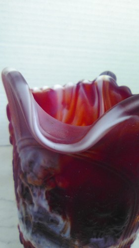 Imperial Glass Red Ruby White Milk Slag Windmill Pitcher With Yellow Base Rare - Picture 10 of 19