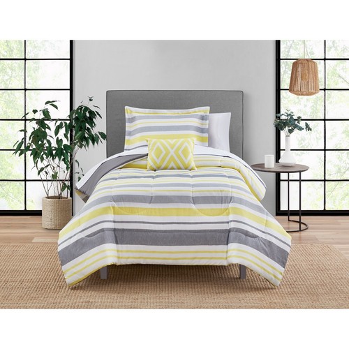 Striped 6-Pieces Bed in a Bag Comforter 