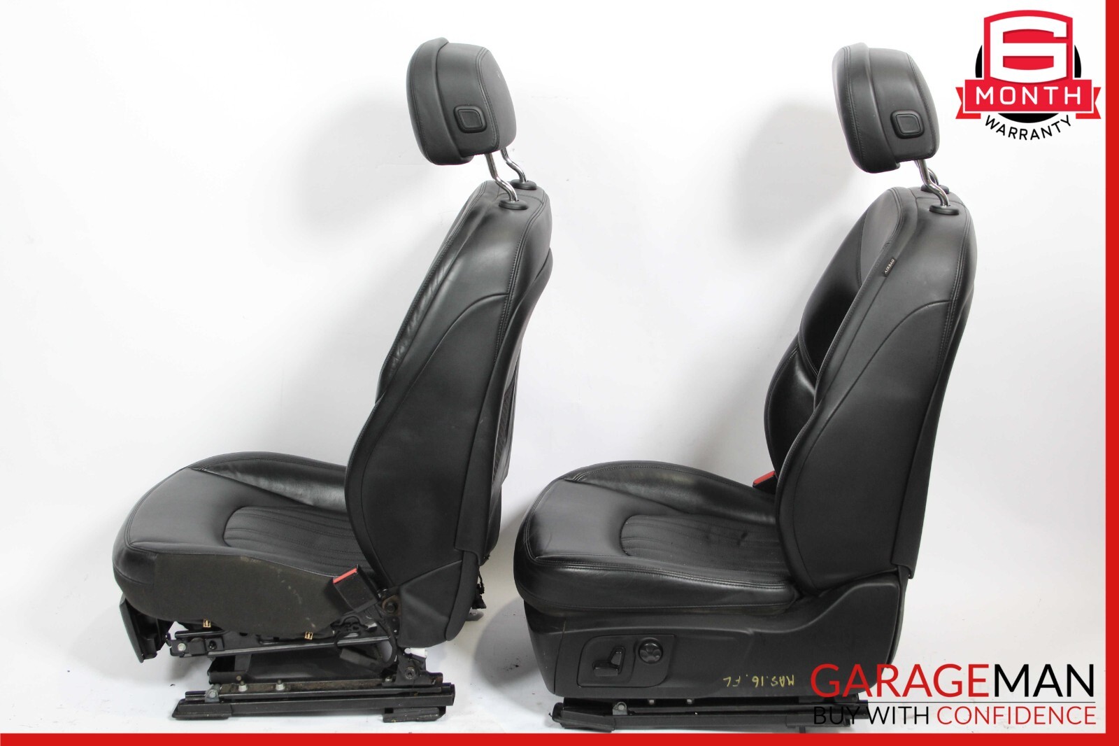 14-17 Maserati Ghibli M157 Front Complete Seat Cushion Cover Assy Set Black OEM