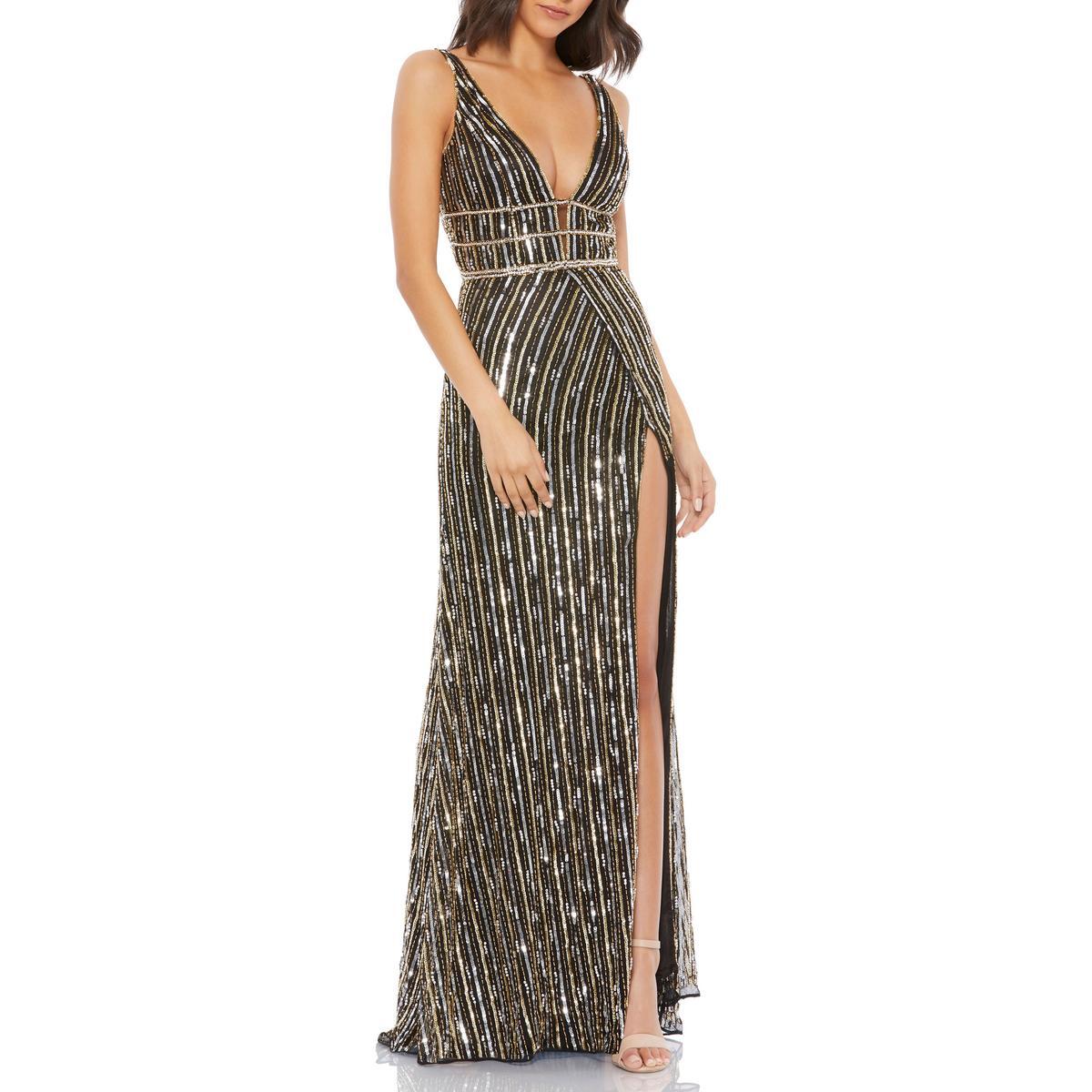 Женское вечернее платье Mac Duggal с открытой спиной, расшитое блестками, BHFO 7886