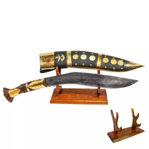 Tibetan Nepal Khukuri Kukri Gurkha Gorkha Knife Bowie Sirupate Sheath Case Stand