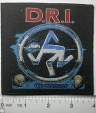 D.R.I. Crossover Black Border Woven Patch 