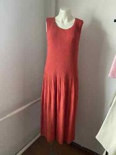 Knit Boho Midi Dress Brick Red Size L Sk32