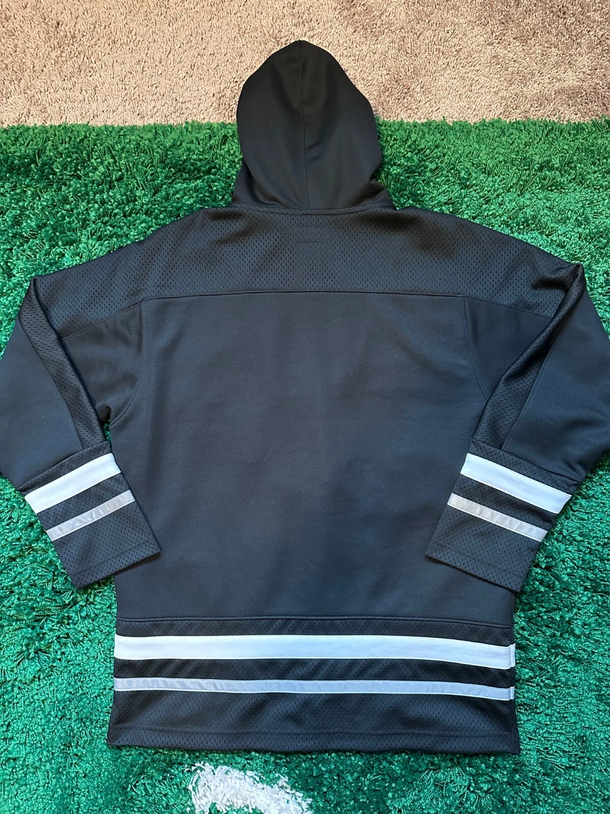 NUOVA Felpa con cappuccio Supreme FW16 logo script hockey jersey nera taglia: piccola scatola ss