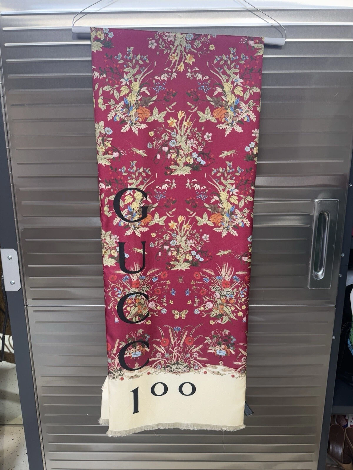 Grande écharpe étole à franges florales Gucci 100ème anniversaire