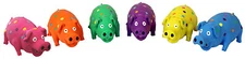 MultiPet 20315 Polka Dot Pig Squeaky Dog Toy, Latex, Assorted Colors, 4-In. -
