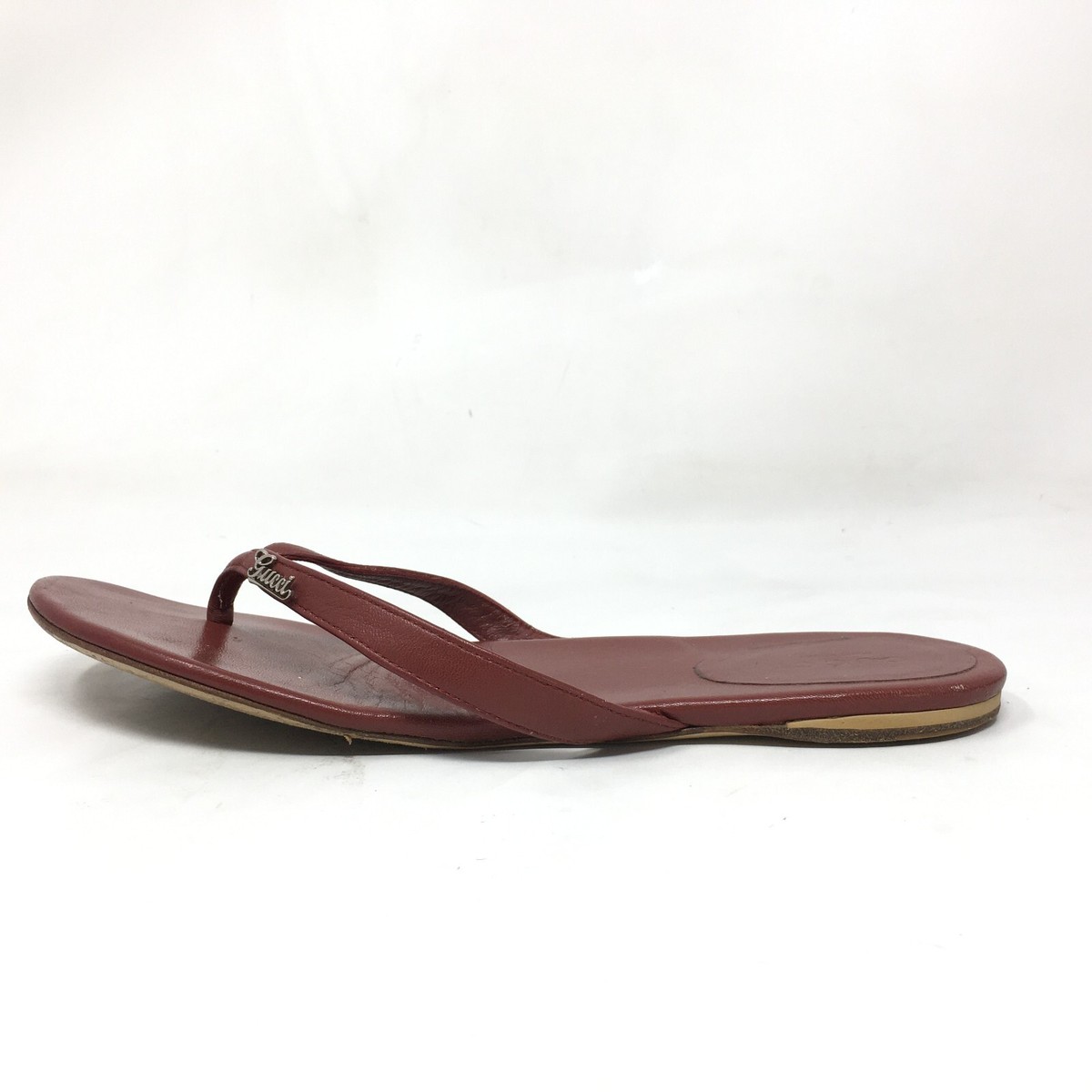 サンダル・ミュール Gucci Burgundy Leather Slippers Gucci Horsebit leather slippers Gucci