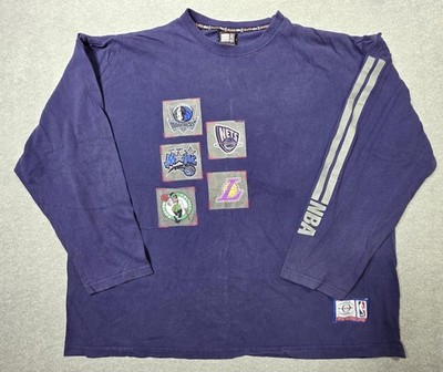 UNK NBA Multi Team Mashup Long Sleeve Shirt Men 2XL Purple Lakers Knicks Celtics