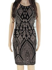 JUMP Womens Body Con Knee Length Dress Black Spaghetti Strap Juniors 78