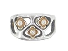 VINTAGE RETIRED GENUINE PANDORA 925 SILVER 14K GOLD & DIAMOND PERFECT POSEY RING