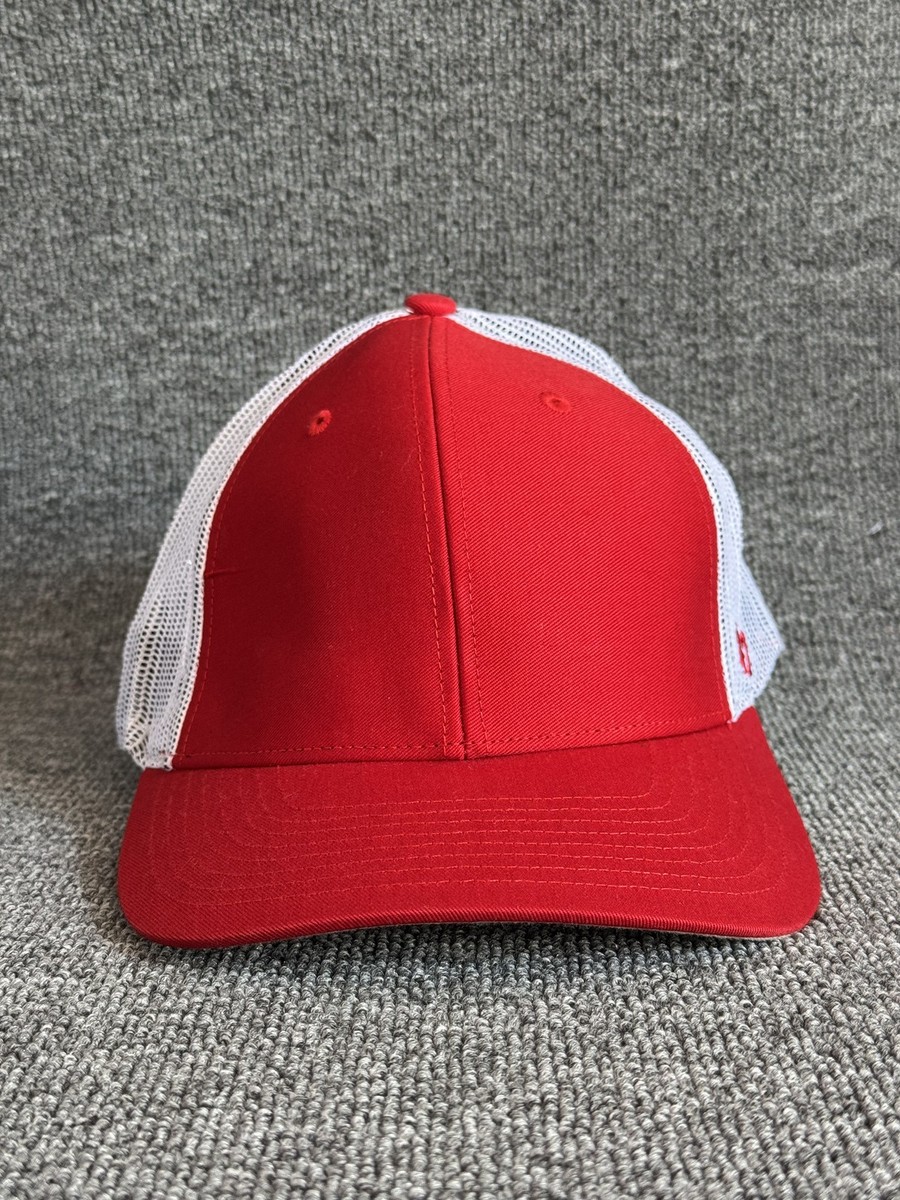 '47 Brand Blank Trucker Snapback Red White Mesh Back Hat One Size