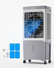 VEVOR Evaporative Air Cooler 1800 CFM with 6.8 Gal Water Portable Swamp Cooler
