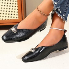 Women's Square Toe Ballet Flats Comfort Lightweight Versatile Shoes Slip On