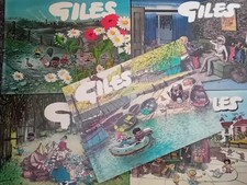 5x Vintage 1970's Giles Cartoon Annuals 35th-39th 1970-75 Editions.