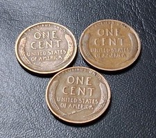 ERROR COINS LAMINATION BAD ALLOY MIX  PENNY / CENT #1514-1516B LAMINATION LOT