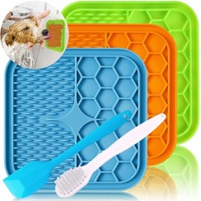 Dog Lick Mat, 3 Pcs Lick Mat for Dogs with Suction Cups for Anxiety, Peanut B...