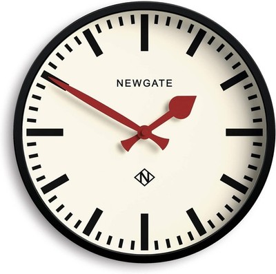 NEWGATE  Luggage Wanduhr | Moderne Retro Metallstation | 30cm | Schwarz 