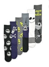Disney Nightmare Before Christmas Men's Casual Crew Socks, 6-Pack, Size 8-12