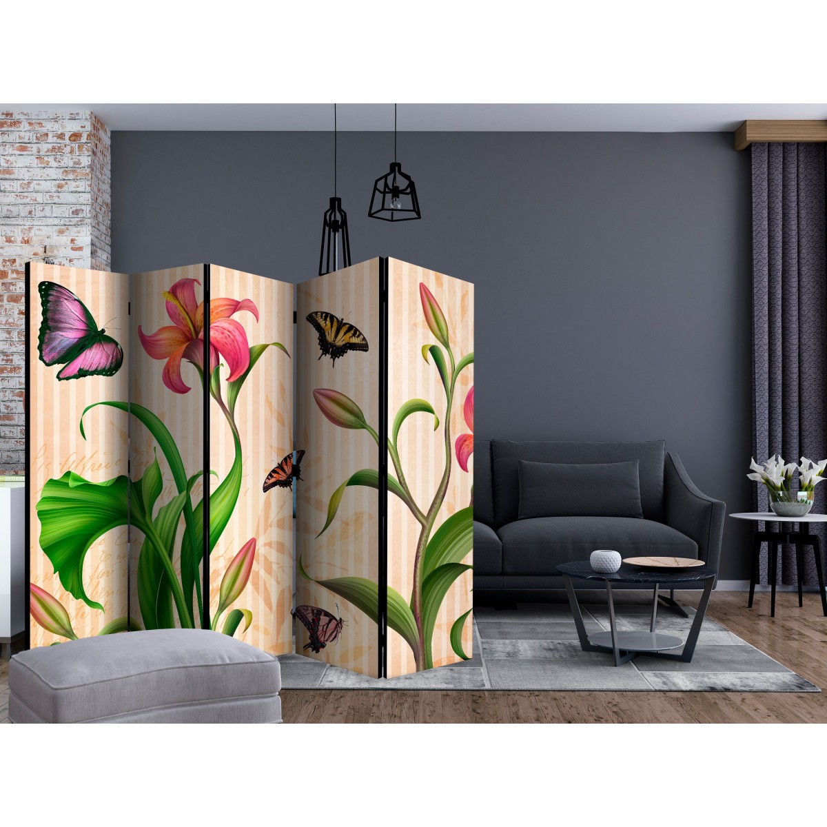 Paravent décoratif Vintage Spring 172x225cm finition premium