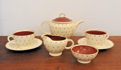 Susie Cooper Star Burst Tea for Two Teeservice aus den 50er Jahren Muster 1689