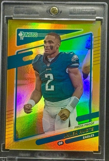Jalen Hurts Gold Refractor Panini Eagles Mint