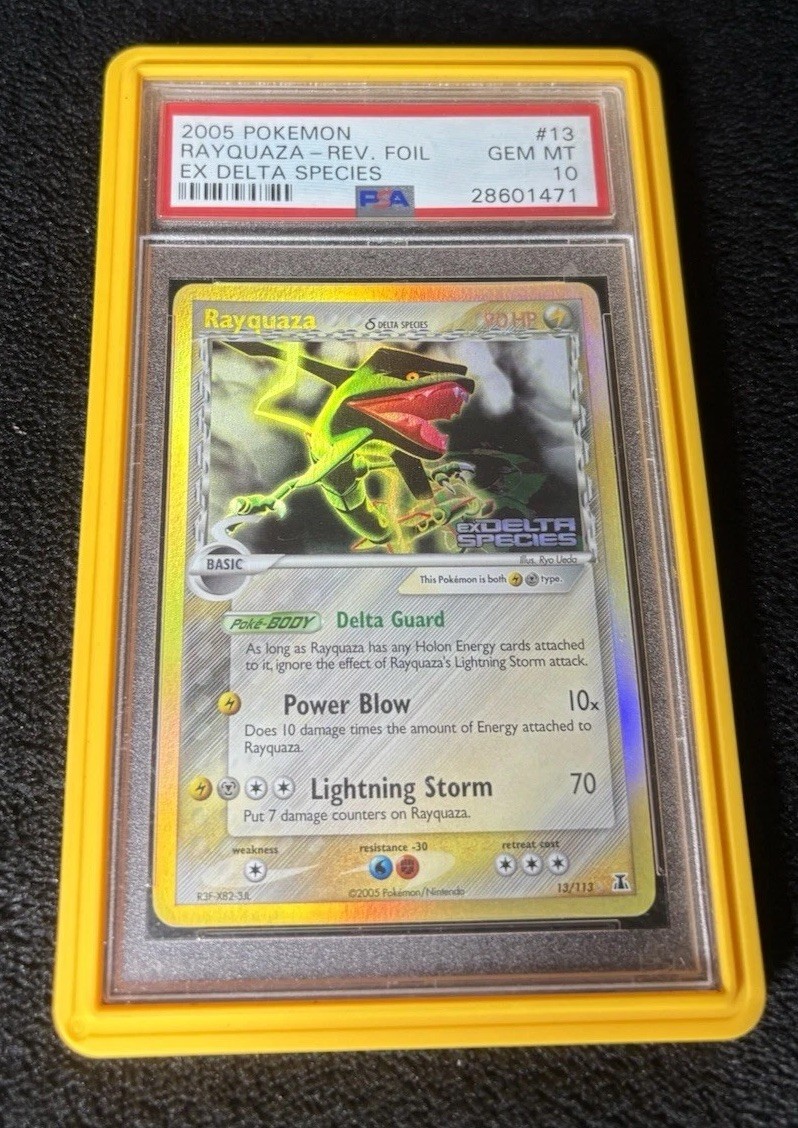 Rayquaza Delta Species Reverse Holo Card 13/113 PSA 10 Gem Mint POP 82