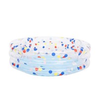 Planschbecken Kinderpool Aufblasbar Baby Pool Gartenpool 3-Ring Konfetti Sommer