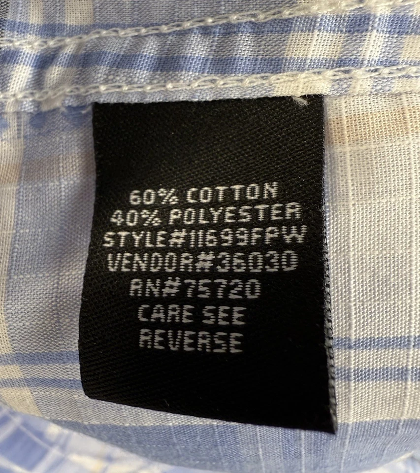 Camisa occidental BKE para hombre talla mediana azul perla a presión ajuste atlético elástica Foto 4 de 4