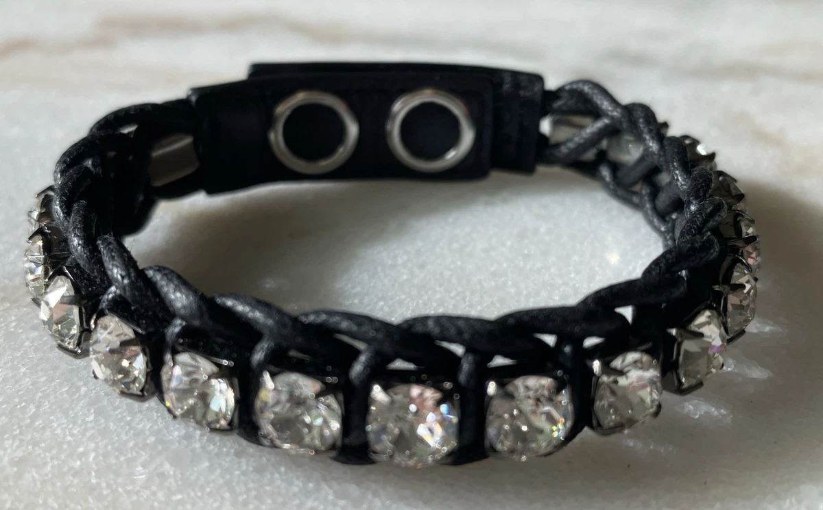RARE Swarovski Disney Bracelet With “ I (Heart) Mickey”. Black Leather Band. Alex and Ani Disney Park Mickey & Minnie | Mercari main image 2