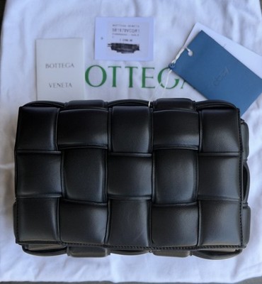 Authentic Bottega Veneta Padded Cassette Crossbody Black Leather NEW!