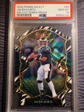 2020 Select Jalen Hurts Die-cut Zebra Prizm RC PSA 10