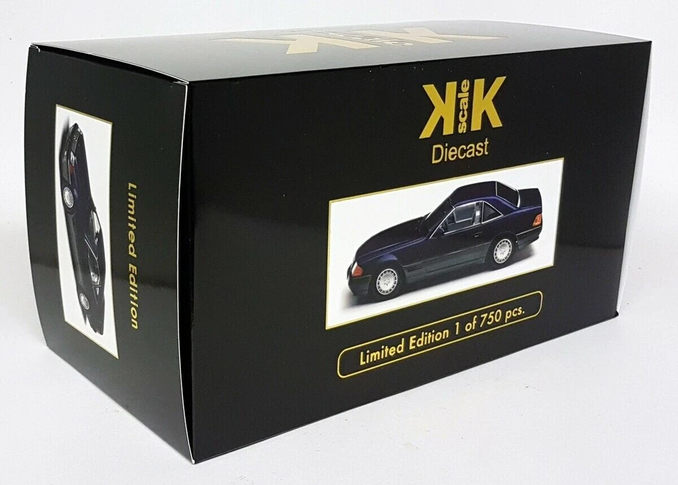 KK 1/18 - Mercedes Benz 500 SL R129 Blue 1993 Hardtop Diecast Model Car - Image 2 of 4