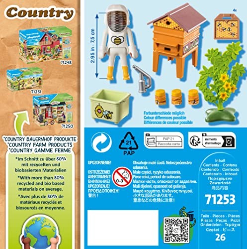 Playmobil Beekeeper Toy Set 26 Piece Farm World Role Play Set With Beehive - Picture 2 of 4