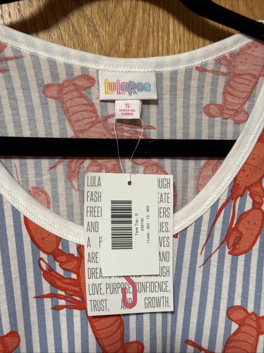 Small S LuLaRoe Regular Tank multicolor Stripes Lobster Tank Top