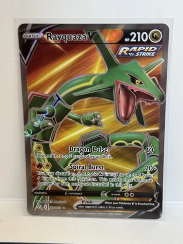 Pokemon TCG Rayquaza V Evolving Skies Full Art Ultra Rare Card 193/203