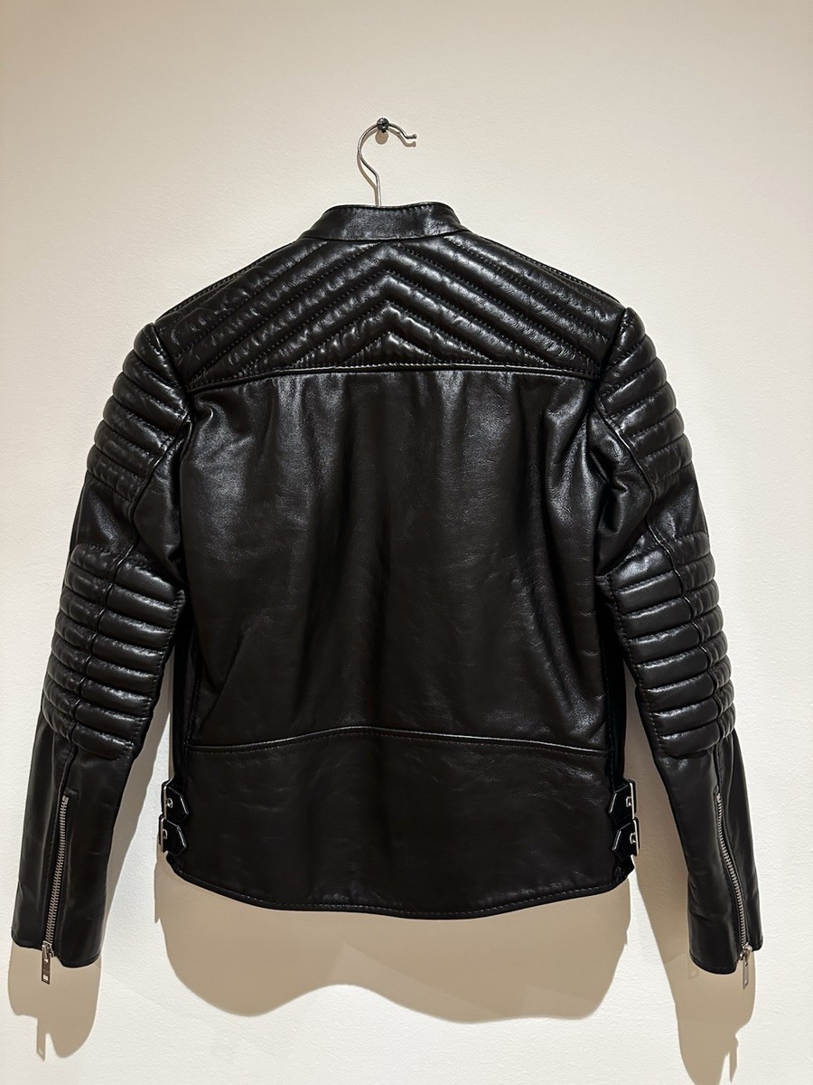 HEDI SLIMANE　レア Celine Hedi Slimane AW19 Black Calfskin Leather Biker Jacket FR34