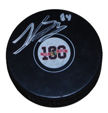 LANDON SLAGGERT signed (CHICAGO BLACKHAWKS) Centennial 100 puck BECKETT BU41231