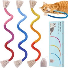 Cat Toys Chew Ropes 3Pcs Kitten Toys Indoor Cats W/ Refillable Natural Catnip
