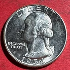 1954 Choice Uncirculated US Washington SILVER Quarter! Old US Coin!