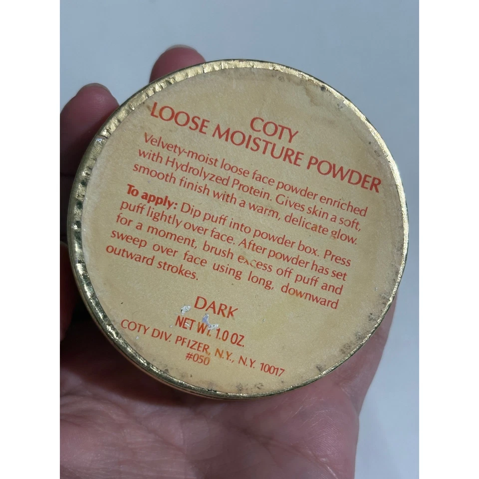 Coty vintage Dark Loose Moisture Powder Vintage Beauty Cosmetic Makeup - Image 2 of 4